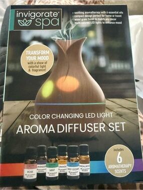 Color changing diffuser with essential oils